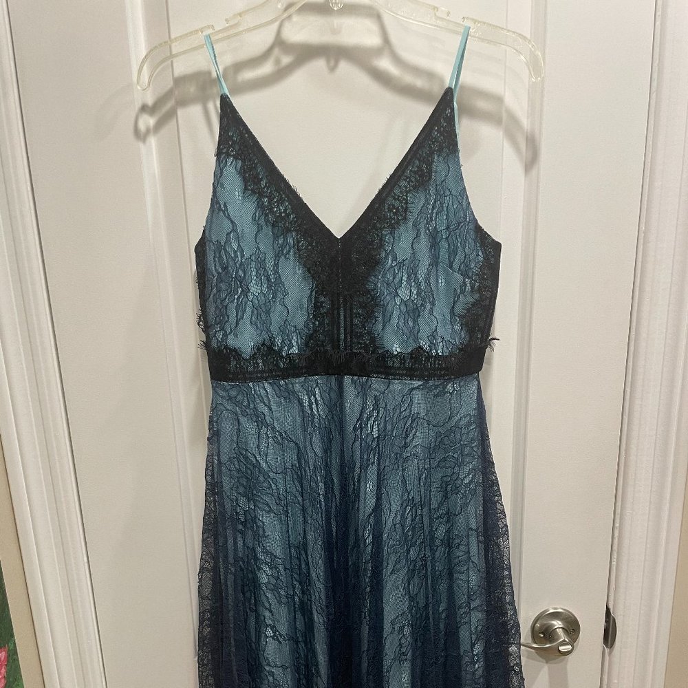 Z Supply Dress, Black lace overlying light blue, Size Small, New with tags